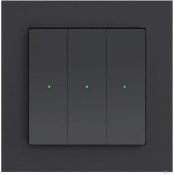 Heatit Z-Push Wall Controller Sort Z-Wave bryter