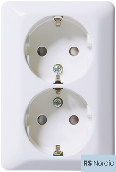 ELKO RS Nordic Dobbel Stikkontakt m/j Påvegg RH
