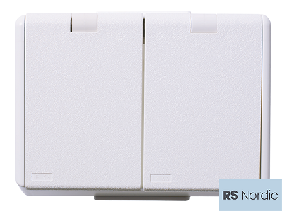 ELKO RS Nordic Dobbel stikkontakt sprutsikker påvegg