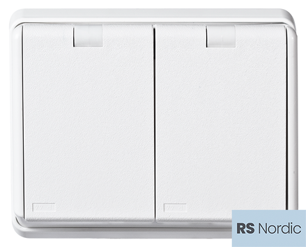 ELKO RS Nordic Dobbel stikkontakt sprutsikker innfelt