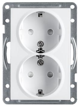 SG Stikkontakt innfelt Hvit Dobbel m/ j 1, 5 S (1501509)