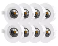 Tundra Swan Downlightpakke 8pk Warmdim 2000K-2800K IP44 Matt Hvit (1500020394S9849)