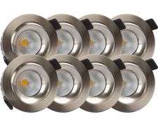 Tundra Candela Downlightpakke 8pk 2700K IP44 Børstet Nikkel