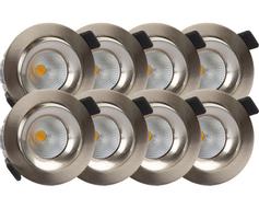 Tundra Candela Downlightpakke 8pk 2700K IP44 Børstet Nikkel
