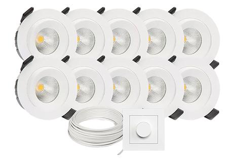 Tundra Candela Downlightpakke 10pk 2700K IP44 Matt Hvit