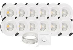 Tundra Candela Downlightpakke 12pk Warmdim IP44 Matt Hvit
