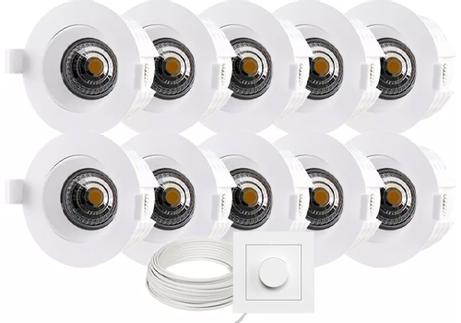 Tundra Swan Downlightpakke 10pk 2700K IP44 Matt Hvit