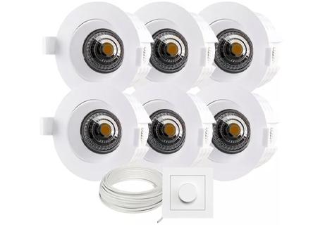 Tundra Swan Downlightpakke 6pk 2700K IP44 Matt Hvit