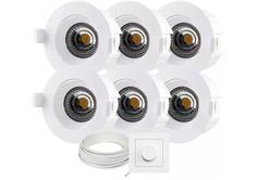 Tundra Swan Downlightpakke 6pk Warmdim IP44 Matt Hvit