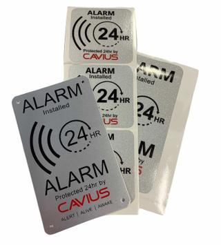 Cavius Alarmklistremerker og skilt (Cavius-alarmklistremerke)