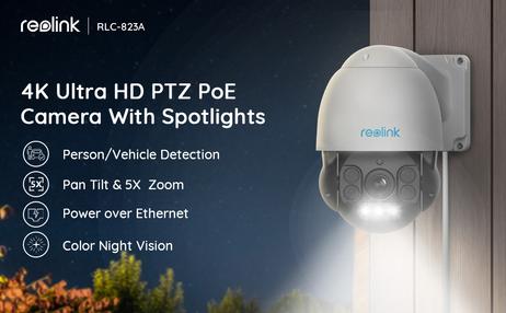 Reolink RLC-823A  - 8MP overvåkningskamera PoE med pan/ tilt/ zoom - perfekt som fjøskamera - strøm og data via nettverkskabel (RLC-823A)