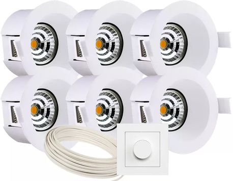 Tundra Komplett Downlightpakke Again 9W 2700K IP44 Hvit