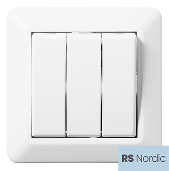 ELKO RS Nordic Bryter 1+1+1 pol m/ hurtigklemme innfelt (1410473)
