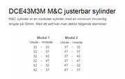 Danalock M&C Justerbar sylinder-nordisk ytterdør-DEMOVARE (DCE43M3MNID5-DEMO)