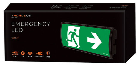 ThorgeOn Nødlys 5W LED Sort (4751029894977)