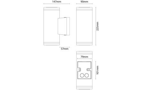SG Metro Deco Grafitt 380lm 2700K Ra>80 Faseavsnitt 2x4,5W LED (3101249)