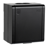 SG Enkel utendørs stikkontakt påvegg sort IP44