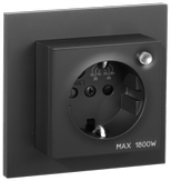 ELKO Plus enkel stikkontakt m/timer sort (1410207)