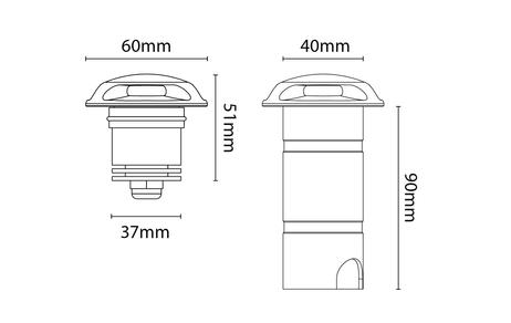 SG Luna Deco 3O 16lm 3000K Ra>80 Dimbar, 3W LED (3102011)