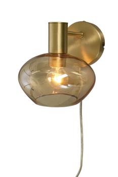 Aneta Lighting BELL vegglampe,  matt messing/ amber,  E14 (7041661272538)