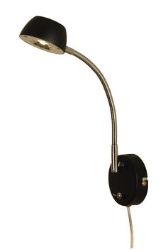 Aneta Lighting JUNO vegglampe,  svart/ krom,  5W LED (7392986782005)