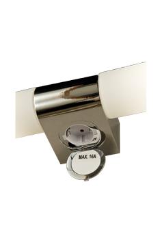 Aneta Lighting COSENZA vegglampe dobbel bad, krom, IP44, 2xE14, med eluttak (7392986781947)