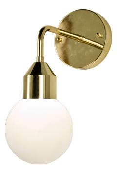 Aneta Lighting FLORENS vegglampe bad, messing/ opal,  IP44 G9 (7392986774529)