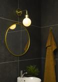 Aneta Lighting FLORENS vegglampe bad, messing/ opal,  IP44 G9 (7392986774529)