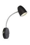 Aneta Lighting SANDNES vegglampe,  svart, med dimmer (7392986774253)