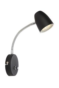 Aneta Lighting SANDNES vegglampe,  svart, med dimmer (7392986774253)