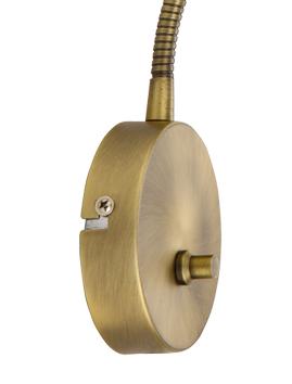 Aneta Lighting SANDNES vegglampe,  antik, med dimmer (7392986774246)