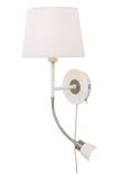 Aneta Lighting EKETORP vegglampe,  hvit/ stål,  vegglampe m lesearm, inkl skjerm (7392986771887)