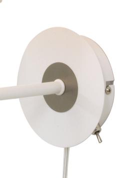 Aneta Lighting EKETORP vegglampe,  hvit/ stål,  vegglampe m lesearm, inkl skjerm (7392986771887)