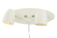 Aneta Lighting SANDNES vegglampe 2-lys, hvit, 2 x GU10, Rek ljuskälla Osram EAN 4058075608337 (7392986773249)
