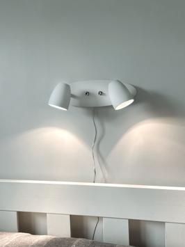 Aneta Lighting SANDNES vegglampe 2-lys, hvit, 2 x GU10, Rek ljuskälla Osram EAN 4058075608337 (7392986773249)