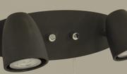 Aneta Lighting SANDNES vegglampe 2-lys, svart, 2 x GU10, Rek ljuskälla Osram EAN 4058075608337 (7392986773232)