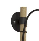 Aneta Lighting ESPRESSO vegglampe,  svart/ tre,  metallskjerm,  justerbar høyde (7392986770347)