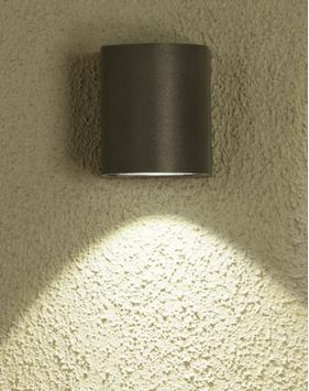 Aneta Lighting UNION vegglampe ute, ned, mørkgrå, 3W LED, IP54 (7392986777803)