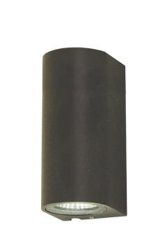 Aneta Lighting UNION vegglampe ute, opp-ned, mørkgrå, 2 x 3W LED, IP54