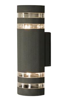 Aneta Lighting RIBB vegglampe ute, mørkgrå, 2 x 40W E27, IP44, glödlampa max Ø55 mm (7392986777711)