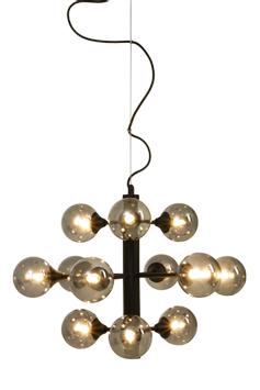 Aneta Lighting COSMOS taklampe 12-arm, svart/ sotet,  12xG9 (7041661267671)