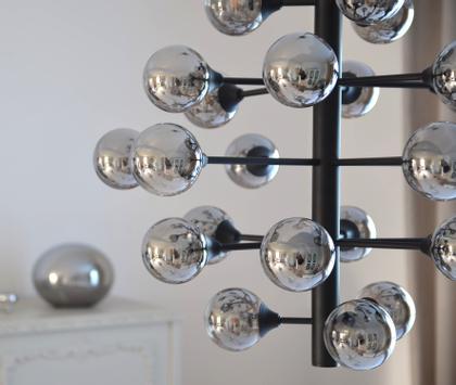 Aneta Lighting COSMOS taklampe 24-arm, svart/ sotet,  24xG9 (7041661267695)