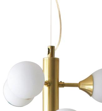 Aneta Lighting COSMOS taklampe 24-arm, matt messing/ hvit (7041661267688)