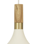 Aneta Lighting SENSE taklampe 42 cm, hvit/ tre/ matt messing, E27 (7041661268265)