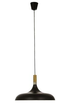 Aneta Lighting SENSE taklampe 42cm, svart/ tre/ krom,  E27 (7041661268289)