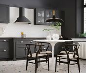 Aneta Lighting SENSE taklampe 42cm, svart/ tre/ krom,  E27 (7041661268289)