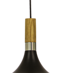 Aneta Lighting SENSE taklampe 42cm, svart/ tre/ krom,  E27 (7041661268289)