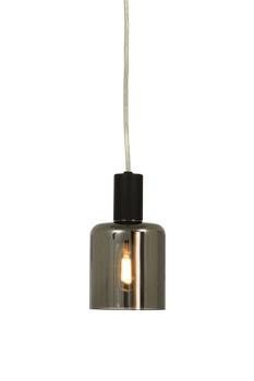 Aneta Lighting CYLINDER vinduspendel,  svart/ amber,  E14, 4m ledning, støpsel og brytere (7041661268760)