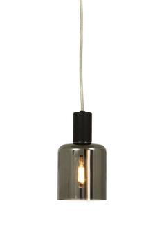 Aneta Lighting CYLINDER vinduspendel,  svart/ amber,  E14, 4m ledning, støpsel og brytere (7041661268760)