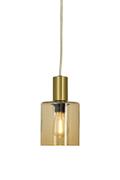 Aneta Lighting CYLINDER vinduspendel, matt messing/sotet, E14, 4m ledning, støpsel og brytere